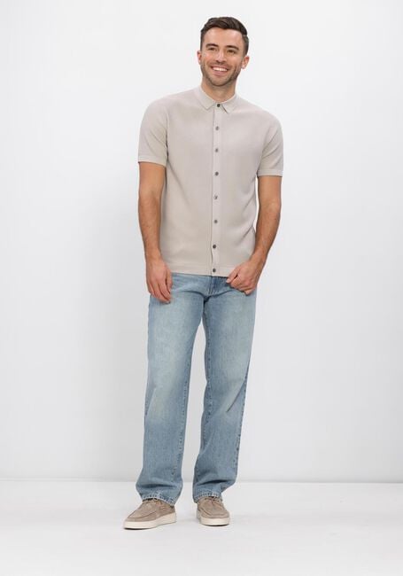 GENTI Polo SHIRT 8 BUTTON SS 1260 en beige - large