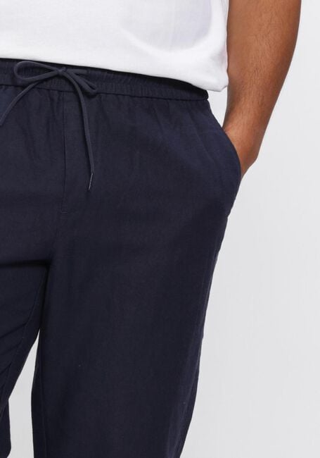 Donkerblauwe LES DEUX Wijde broek PATRICK LINEN PANTS - large