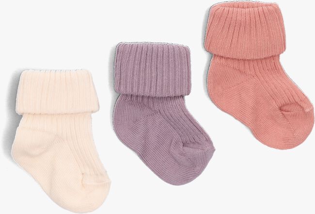 MP DENMARK COTTON RIB BABY SOCK 3-PACK Chaussettes Rose clair - large