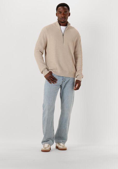 Beige BUTCHER OF BLUE Trui GALWAY HALF ZIP - large