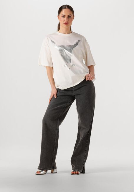 ALIX THE LABEL T-shirt LADIES KNITTED SILVER BULL T-SHIRT en blanc - large