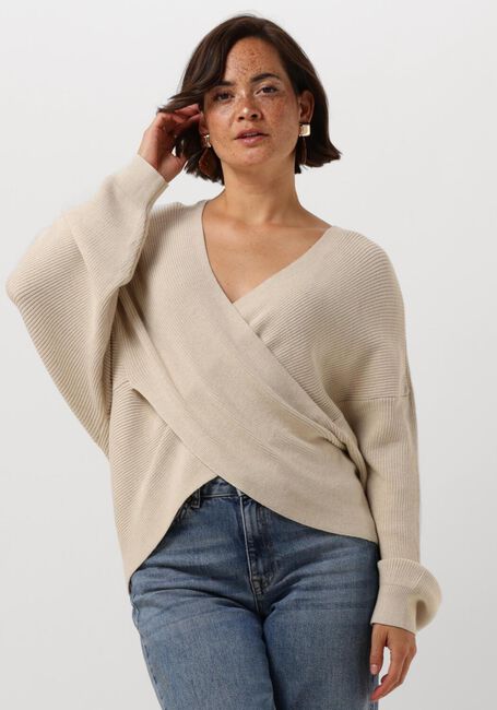 MSCH COPENHAGEN Pull MSCHZINELLE RACHELLE WRAP PULLOVER en beige - large