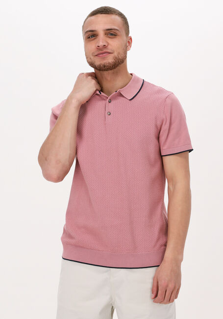SELECTED HOMME Polo SLHHANK SS KNIT BUTTON POLO en rose - large