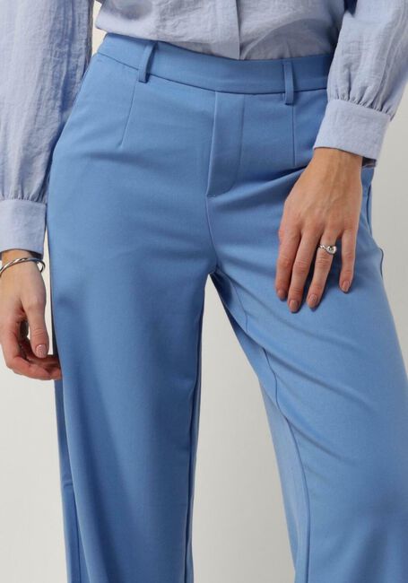Lichtblauwe OBJECT Pantalon OBJLISA WIDE PANT - large