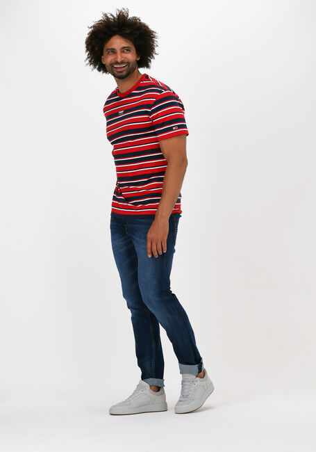 Rode TOMMY JEANS T-shirt TJM CENTRE GRAPHIC STRIPE TEE - large