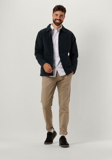 Donkerblauwe SELECTED HOMME Overshirt SLHLOOSETONY-TWILL OVERSHIRT W NOOS - large