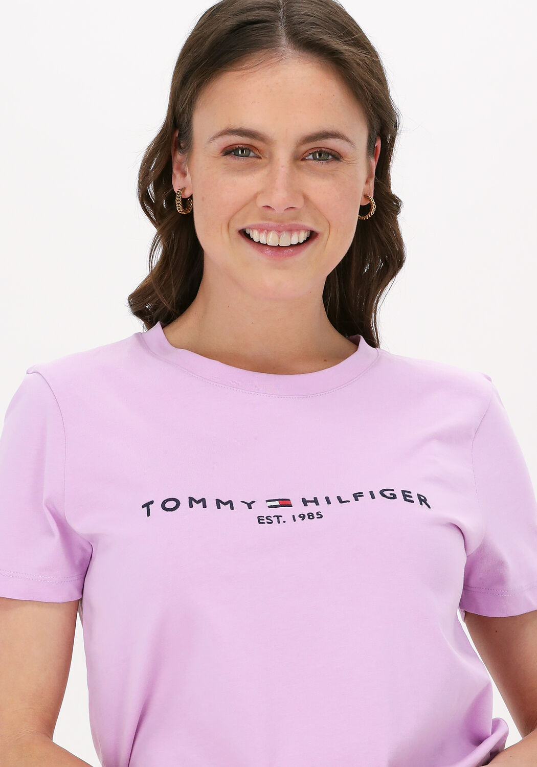 Lila TOMMY HILFIGER T shirt REGULAR HILFIGER C NK TEE SS Omoda