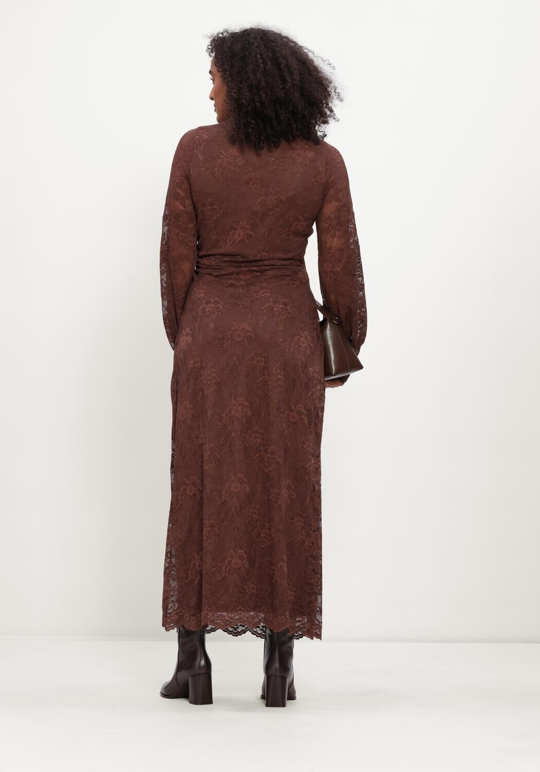 POM AMSTERDAM Robe midi ANNA CHOCOLATE BROWN en marron - large