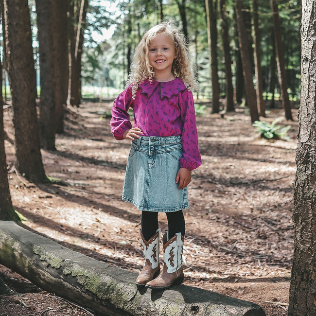 Paarse YOUR WISHES  ANTIQUE FLOWER COLLAR TOP - large