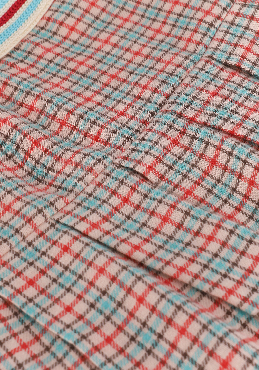 Rode AO76 Plisse rok SADA RED CHECK SKIRT Omoda