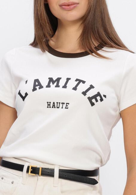 Gebroken wit HAUTE L'AMITI&Eacute; T-shirt NECKLINE LOGO TEE - large