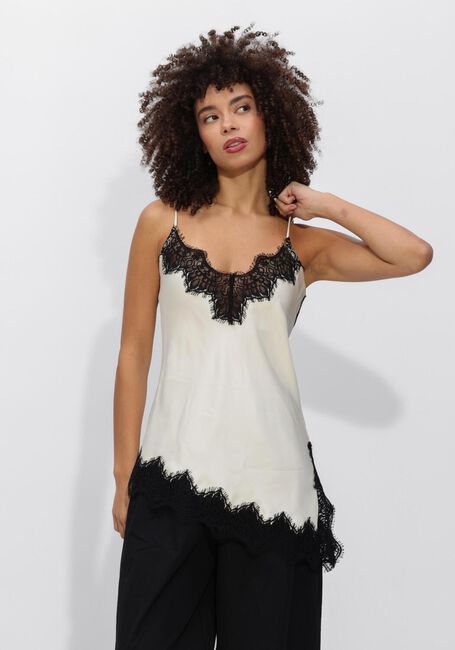 Beige HAUTE L'AMITI&Eacute; Tops & T-shirts NAOMI ASYM CONTRAST LINGERIE TOP - large