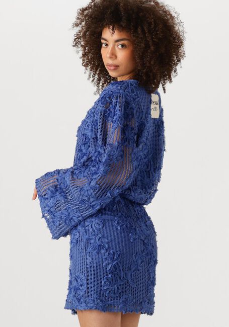 ALIX THE LABEL Mini robe KNITTED TAPE LACE DRESS en bleu - large