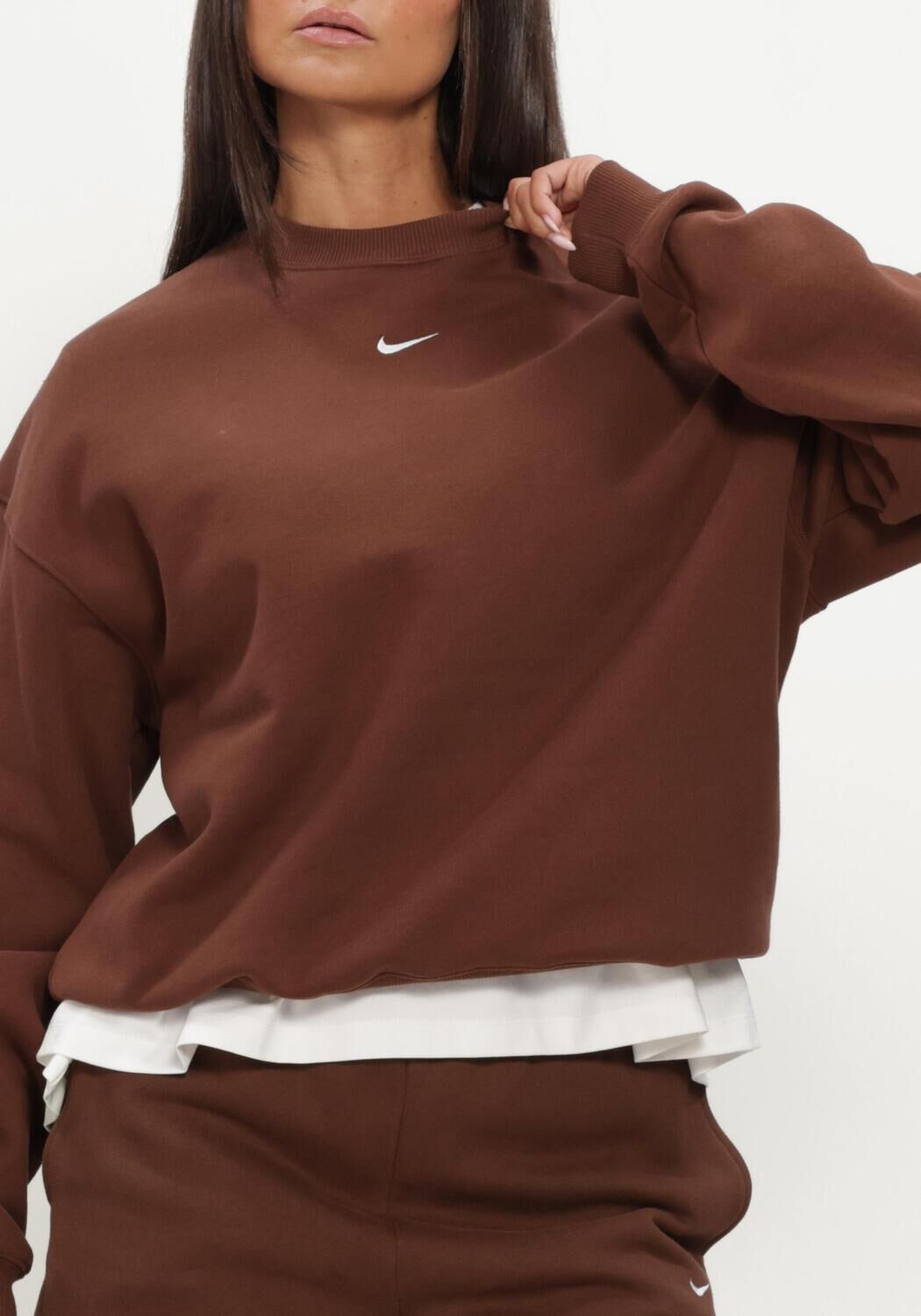 NIKE Chandail NIKE STUDIO FLEECE MIDDELZWAAR en marron - large