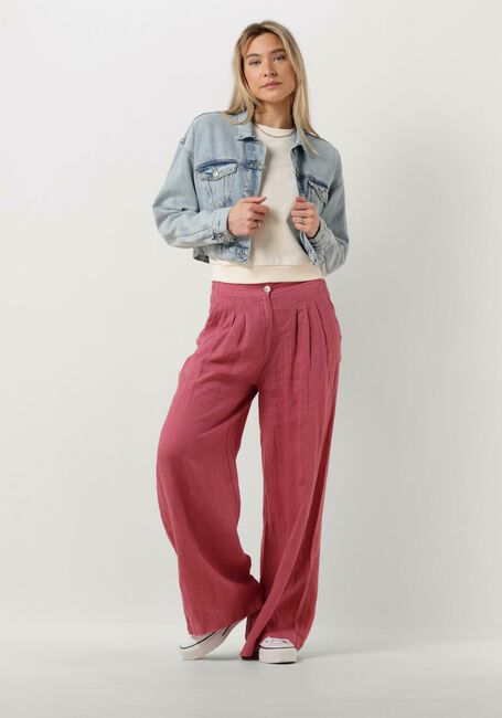BY-BAR Pantalon large ELI LINEN PANTS en rose - large
