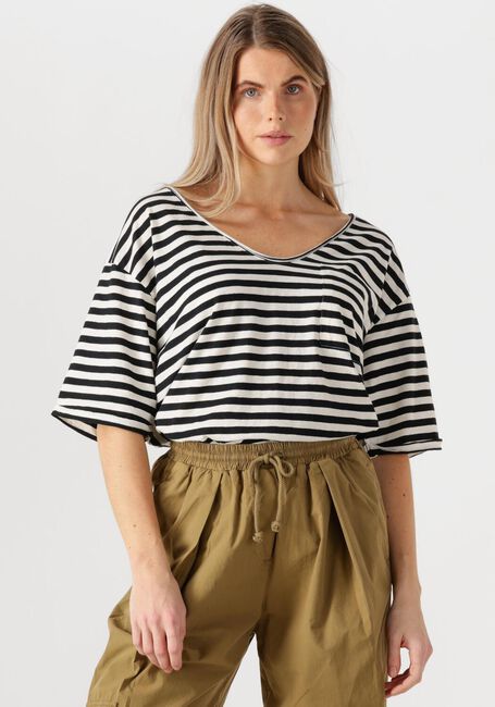 PENN & INK Haut T-SHIRT STRIPE en blanc - large