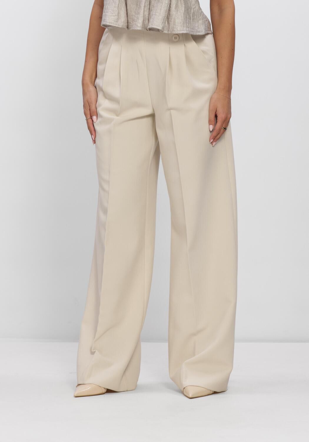 CO'COUTURE ACILECC PLEAT PANT LL Pantalons &Eacute;cru - large