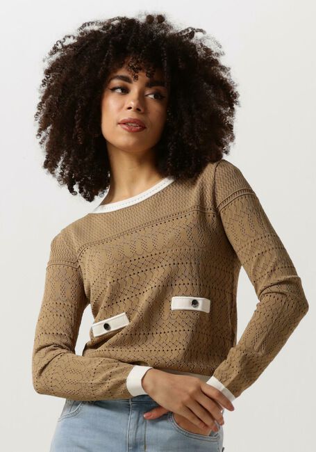 LIU JO  CREPE FANCY LADY SWEATERE en beige - large