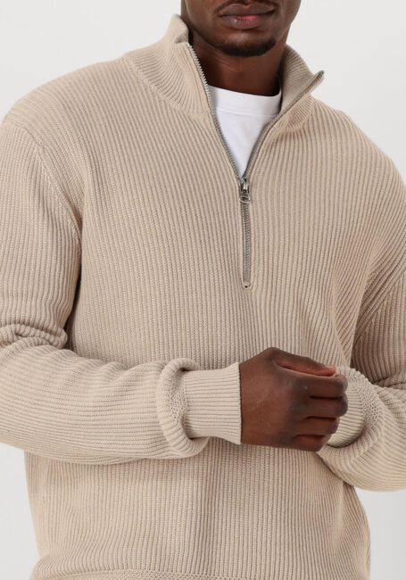 BUTCHER OF BLUE Pull GALWAY HALF ZIP en beige - large