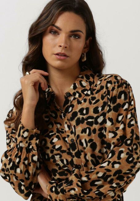 COLOURFUL REBEL Robe maxi KERA LEOPARD MAXI SHIRT DRESS en marron - large