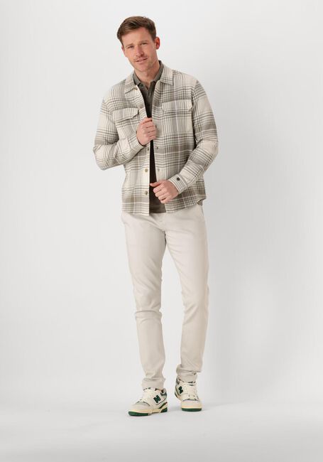 Beige CAST IRON Overshirt LONG SLEEVE SHIRT CHECK WEAVE YD - large