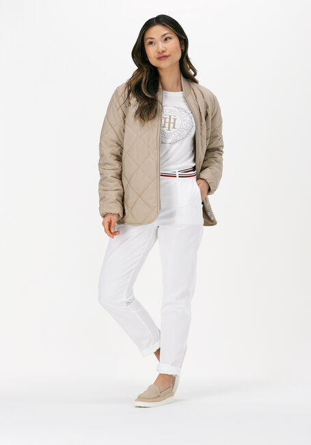 TOMMY HILFIGER T-shirt REG SUEDED TH CREST OPEN-NK TEE en blanc - large