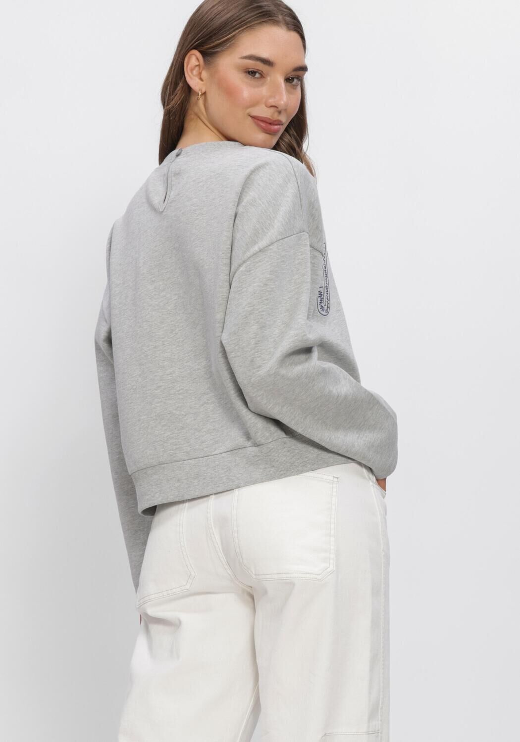 Grijze AIMEE THE LABEL Sweater ELANSS6 SWEATER WITH EMBROIDERY - large