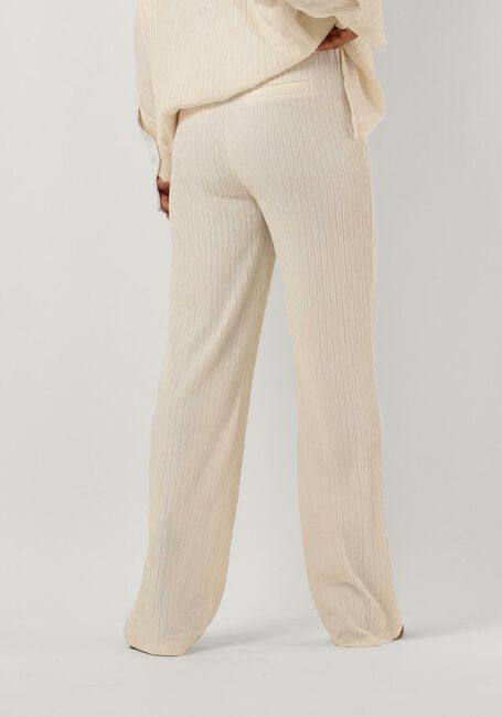 COLOURFUL REBEL Pantalon large MELODY STRUCTURE STRAIGHT PANTS Écru - large