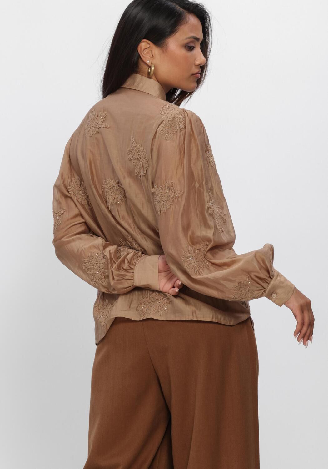 NUKUS MILANOVA BLOUSE EMBROIDERY Blouses en camel - large