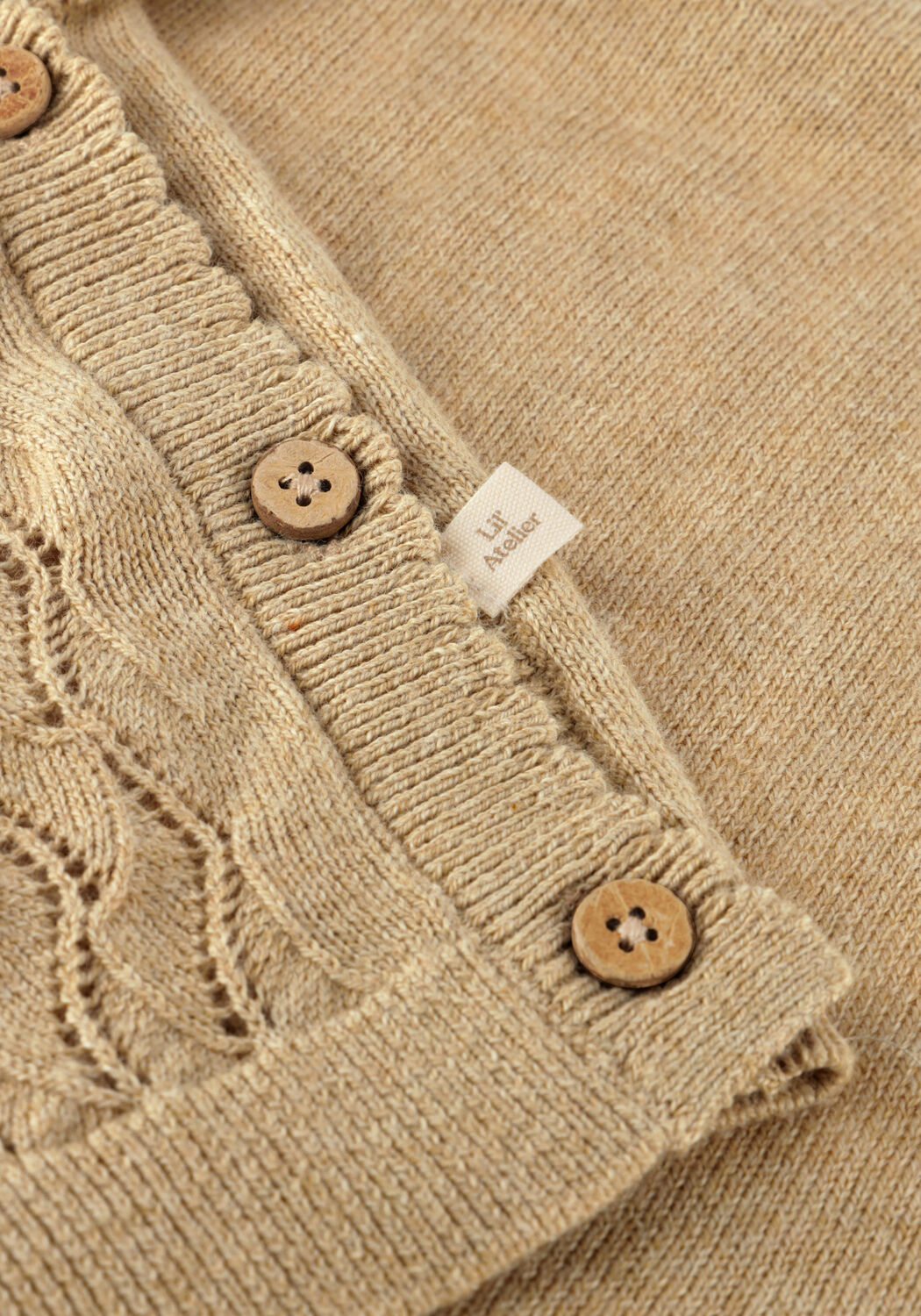Beige LIL' ATELIER Trui NBFNINA LS WRAP KNIT LIL - large