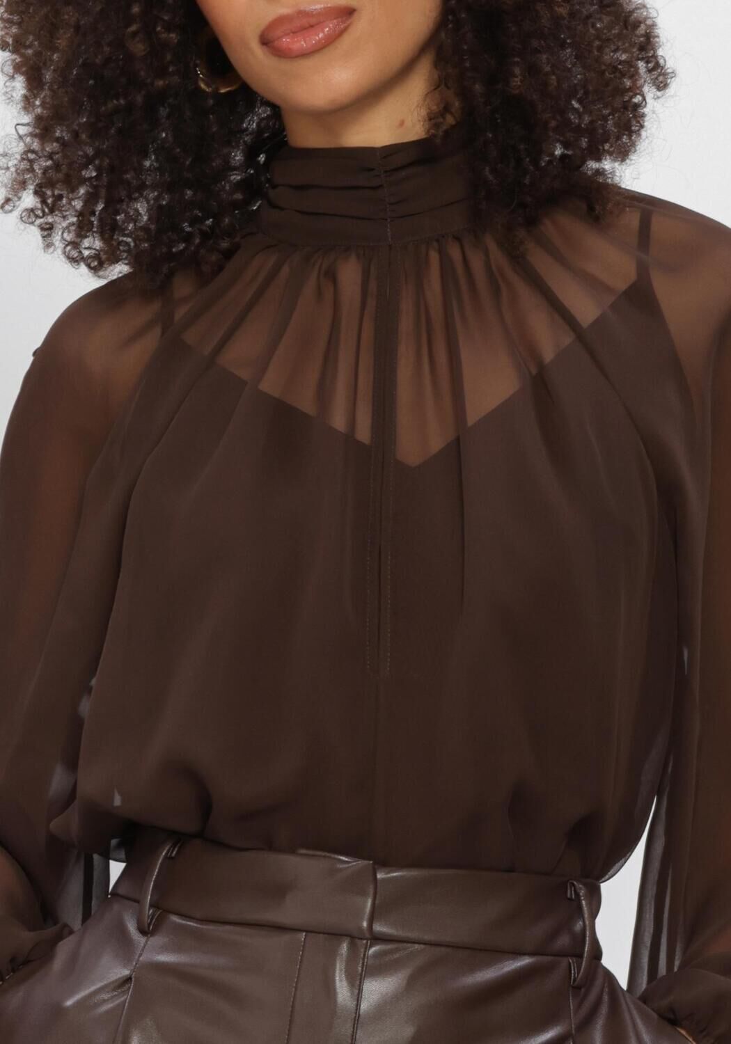 DANTE6 SONIA BOHO SLEEVE DETAIL BLOUSE Blouses en marron - large