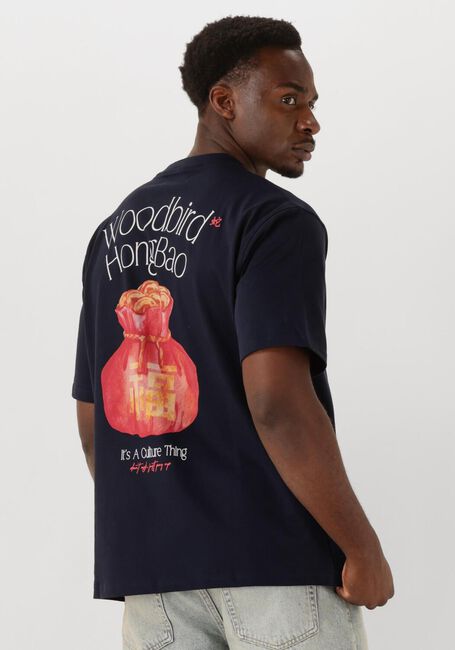WOODBIRD T-shirt WBBAINE HONGBAO TEE Bleu foncé - large