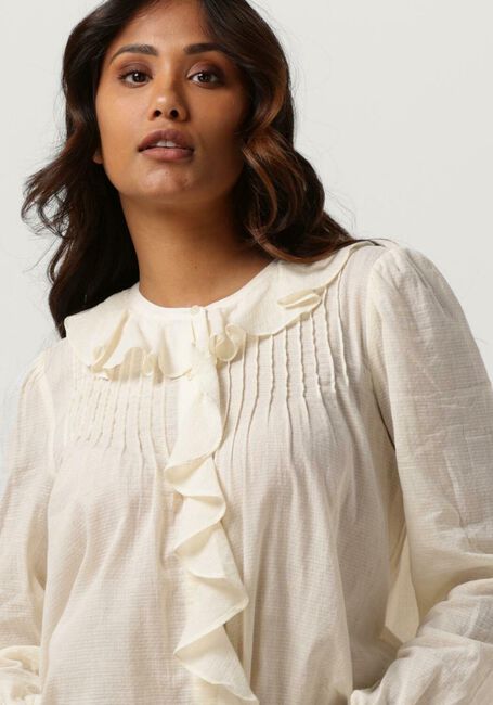 Gebroken wit SCOTCH & SODA  PIN-TUCK RUFFLED SEASONAL SHIRT - large