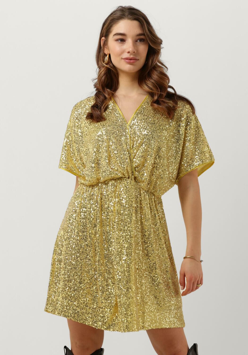 Gouden SECOND FEMALE Mini jurk SHINE ON MINI DRESS Omoda