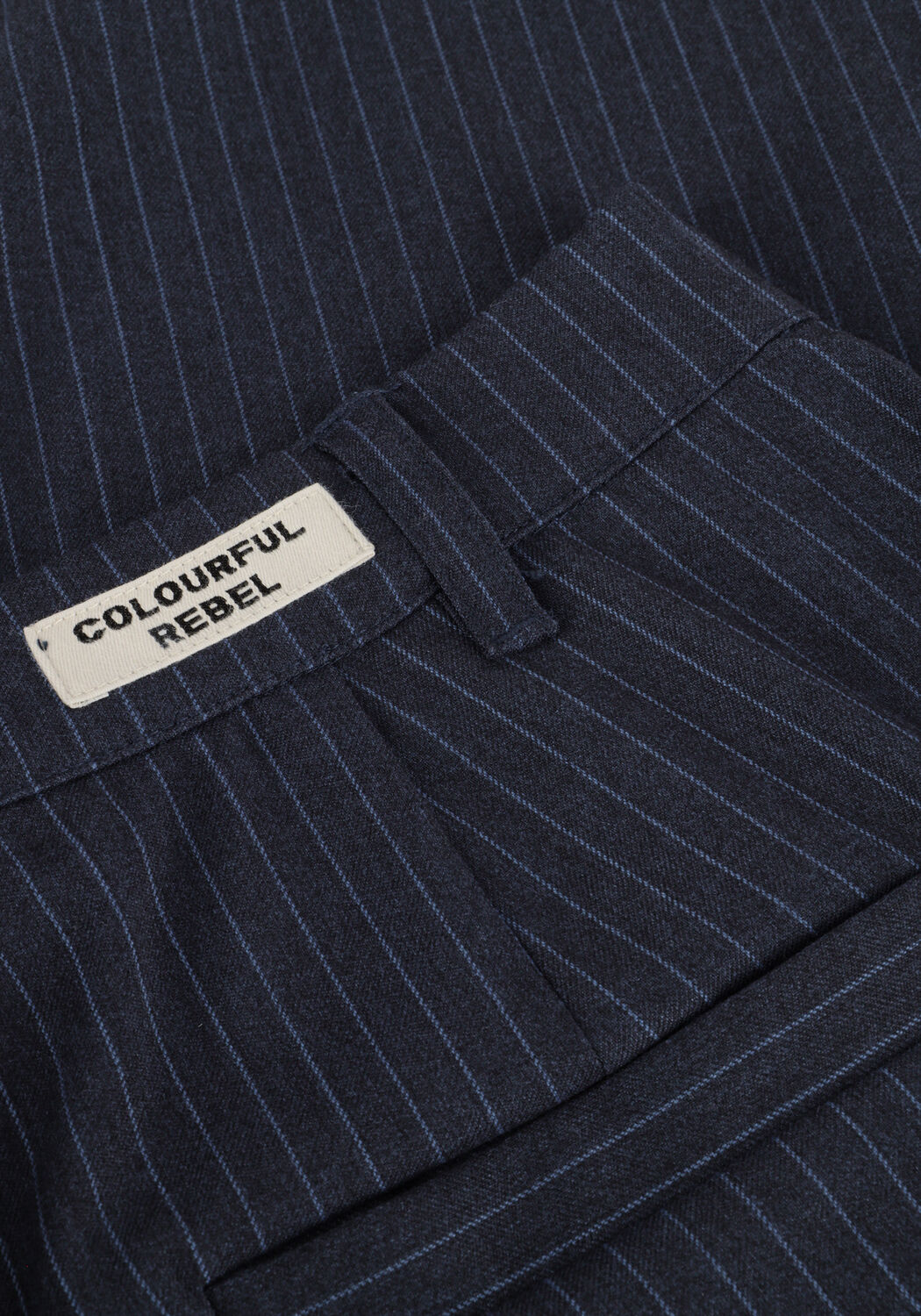 Donkerblauwe COLOURFUL REBEL Pantalon RUS PINSTRIPE STRAIGHT PANTS - large