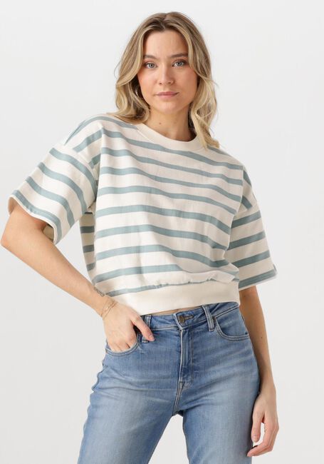 Lichtblauwe MINUS Trui ESTELLA SHORT SLEEVE SWEAT - large
