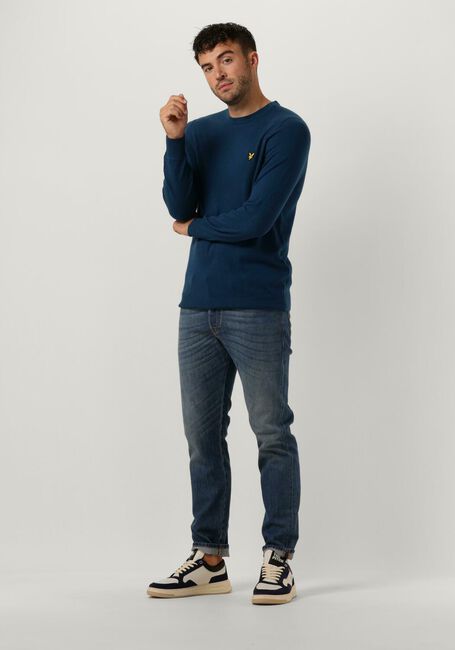 Blauwe LYLE & SCOTT Trui COTTON MERINO CREW JUMPER - large