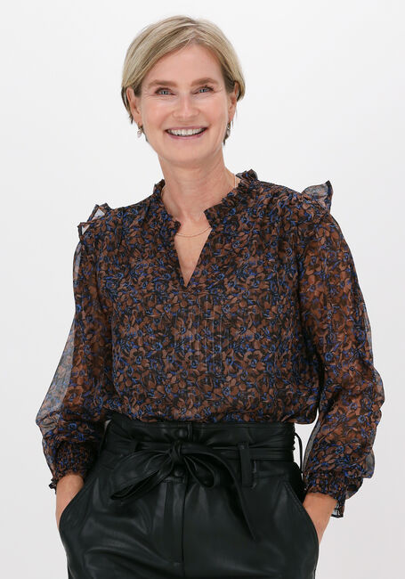 Bruine NEO NOIR  FILJA DARK BLOSSOM BLOUSE - large
