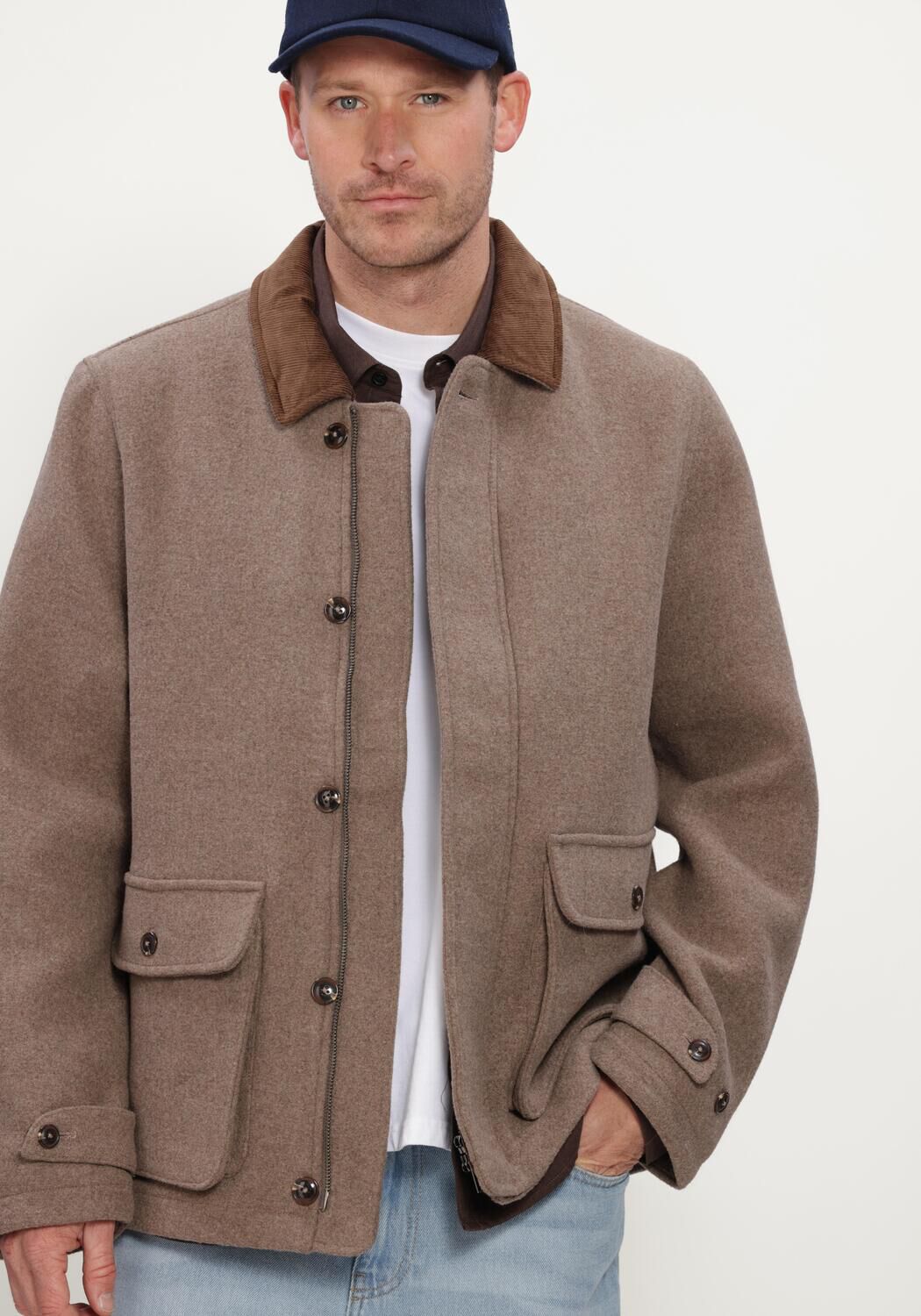 LES DEUX Jack MELANGE WOOL JACKET en beige - large