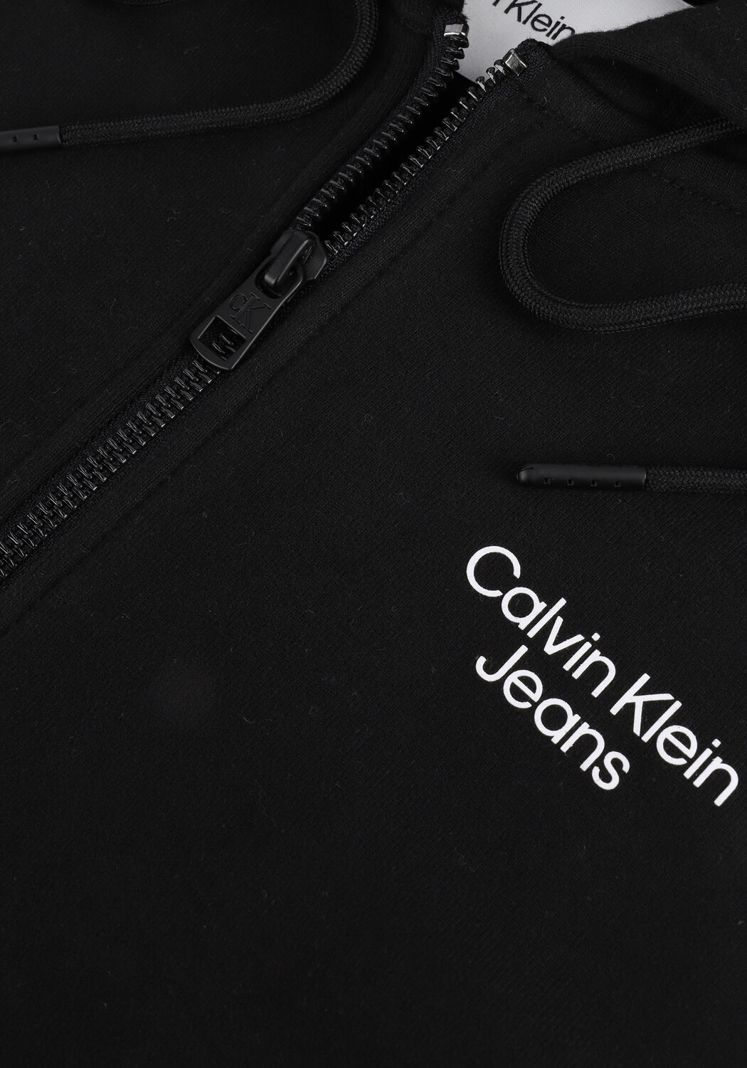 Zwarte CALVIN KLEIN Vest STACKED LOGO ZIP-THROUGH - large