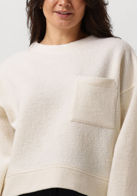 Witte VANILIA Trui CURL WOOL SWEAT - large