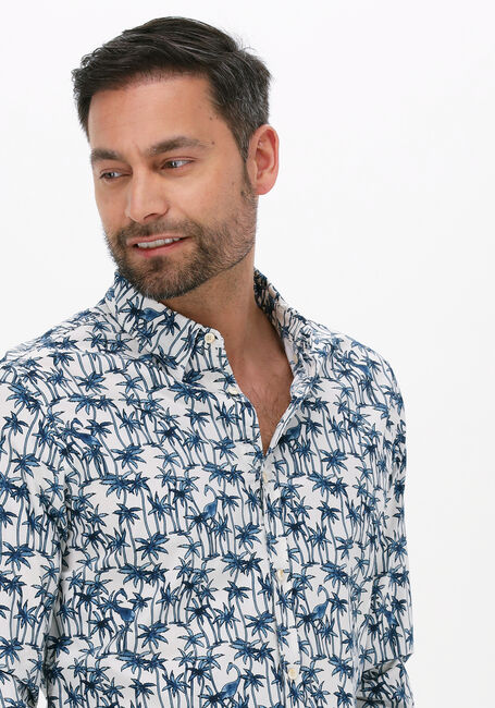 Blauwe SCOTCH & SODA Casual overhemd SLIM FIT PRINTED POPLIN SHIRT - large
