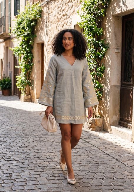 GREEK ARCHAIC KORI Mini robe S26K-2043204 Gris clair - large