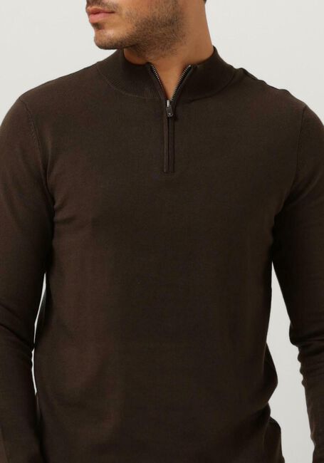 PUREWHITE Pull ESSENTAIL HALFZIP en marron - large