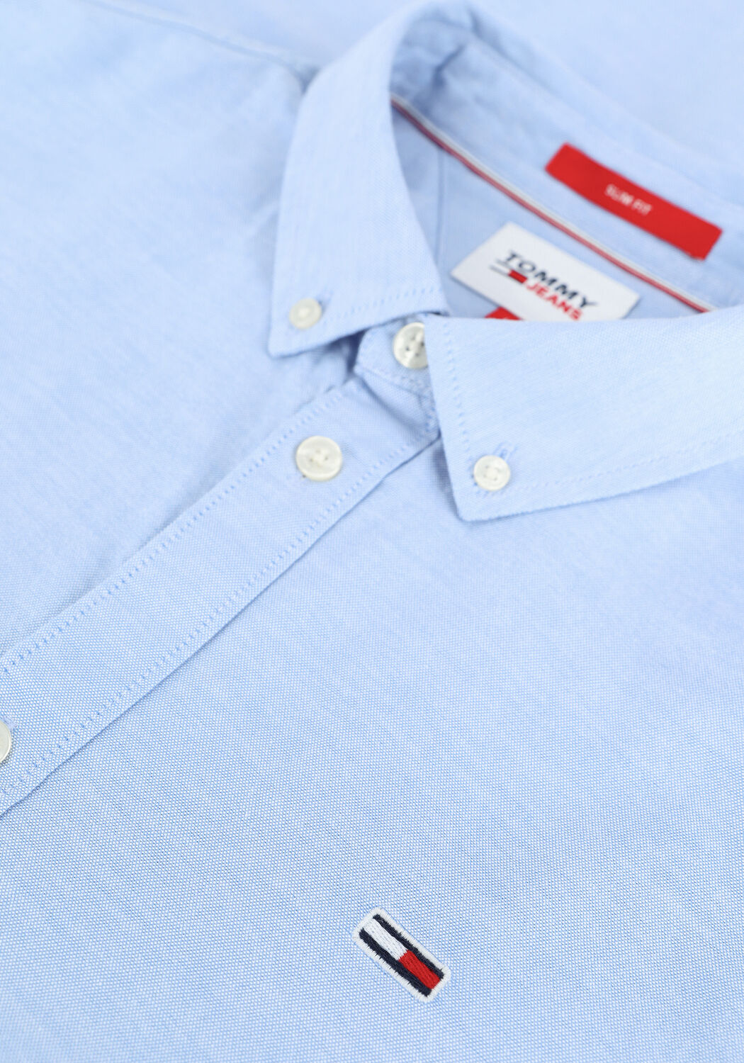 Lichtblauwe TOMMY JEANS Casual overhemd TJM SLIM STRETCH OXFORD SHIRT - large