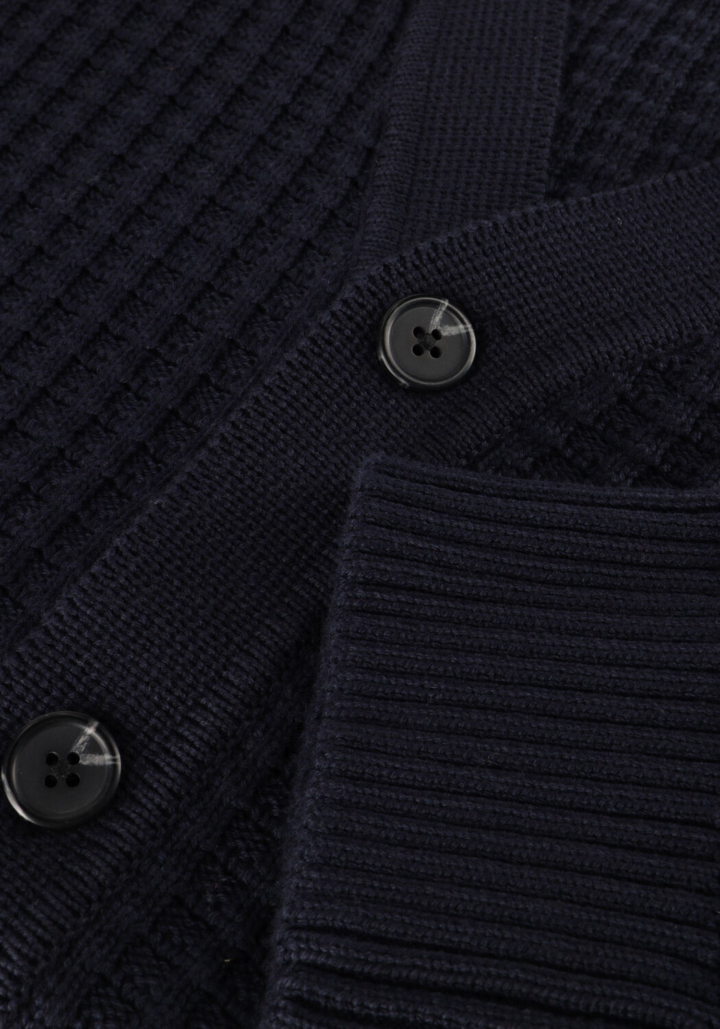 Donkerblauwe SELECTED MEN Vest SLH TOM LS KNIT STRUCTURE V-NECK CARDIGAN - large