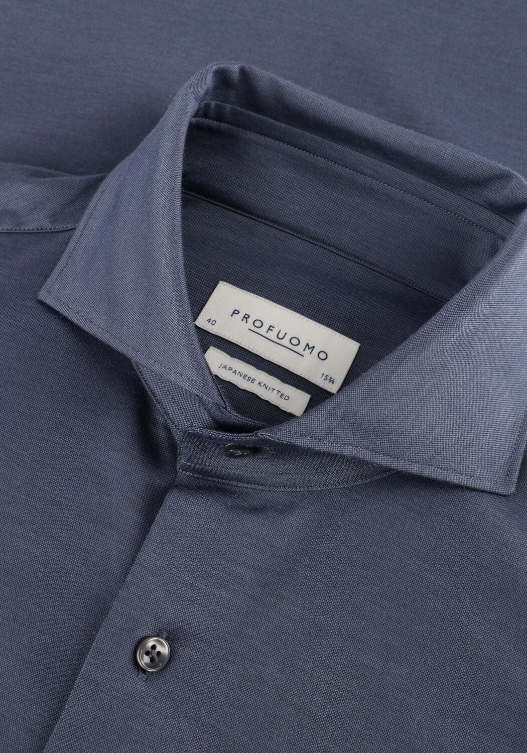 Donkerblauwe PROFUOMO Klassiek overhemd SHIRT X-CUTAWAY SF JAPANESE KNITTED - large