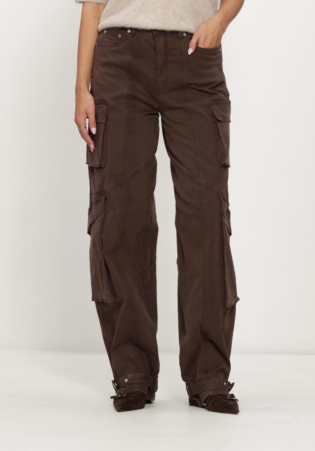 GESTUZ Pantalon cargo GZcargi HW pants en marron - large