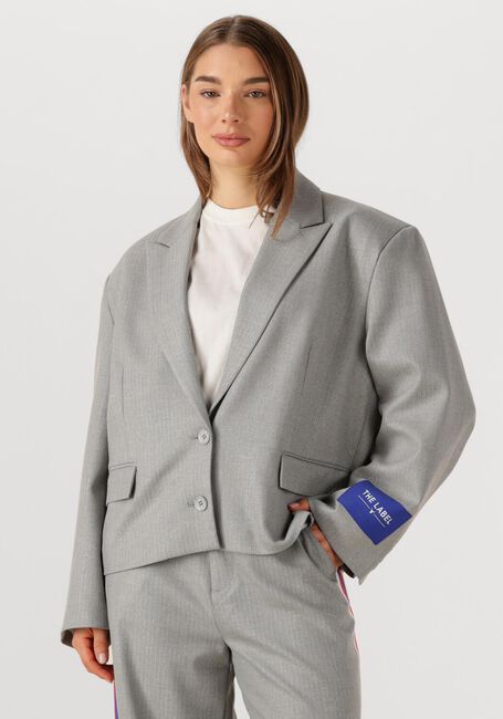 Grijze ALIX THE LABEL Blazer LADIES WOVEN COATED HERRINGBONE BLAZER - large