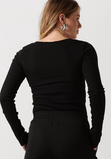 CALVIN KLEIN Longsleeves WOVEN LABEL V-NECK LONG SLEEVE en noir - large